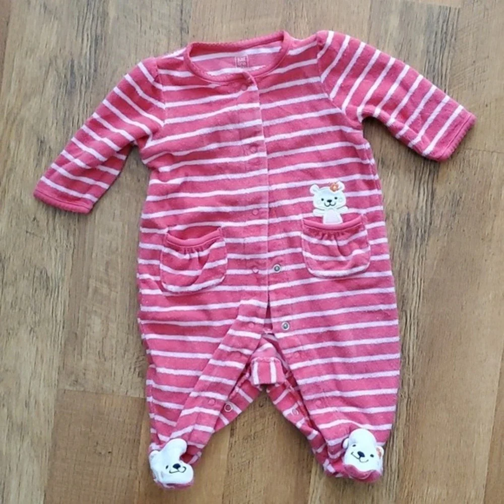 Carters Girls 3 Piece Bear Set- Bear‎ footies, 2 onesies - Picture 6 of 10